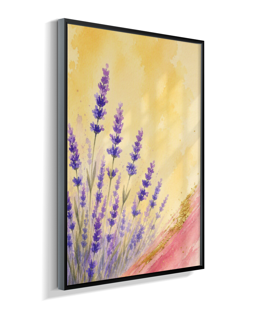 Quadro Decorativo Lavanda em Aquarela