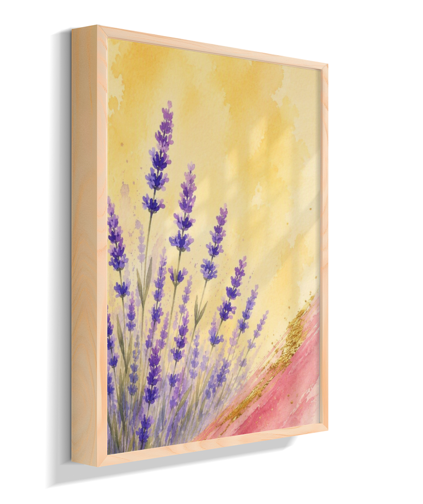 Quadro Decorativo Lavanda em Aquarela