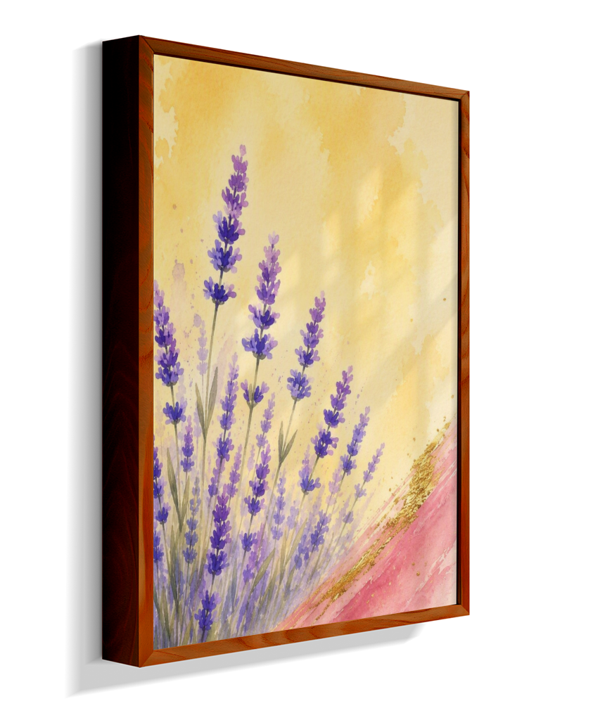Quadro Decorativo Lavanda em Aquarela