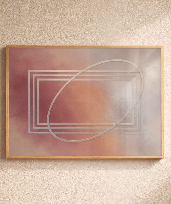 Quadro Retangular Horizontal Geométrico Flat