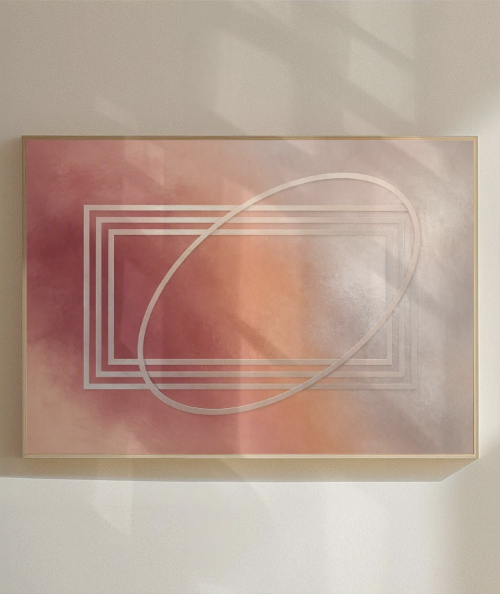 Quadro Retangular Horizontal Geométrico Flat