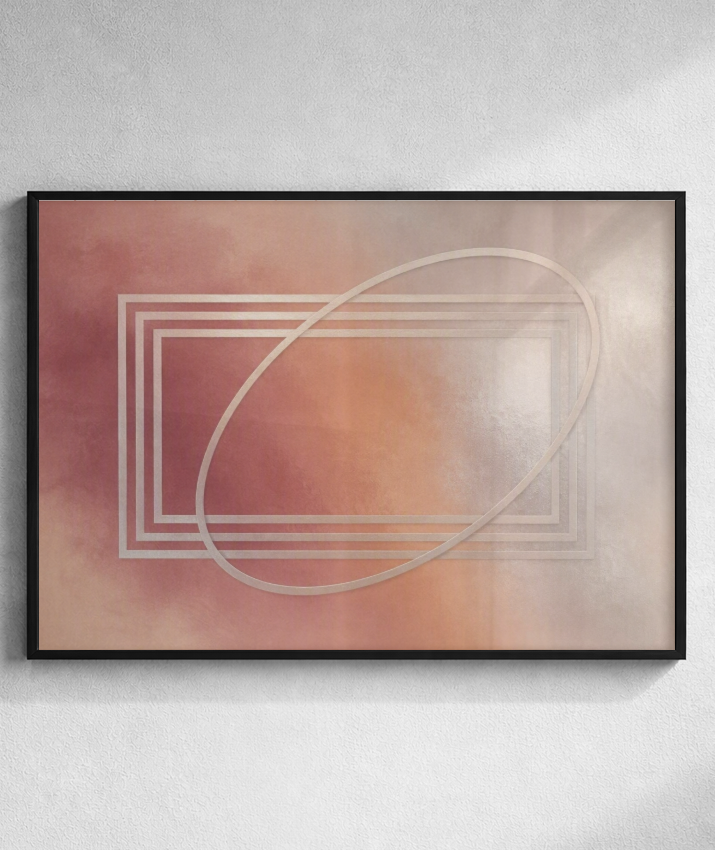 Quadro Retangular Horizontal Geométrico Flat