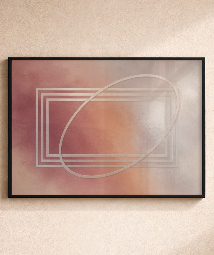 Quadro Retangular Horizontal Geométrico Flat