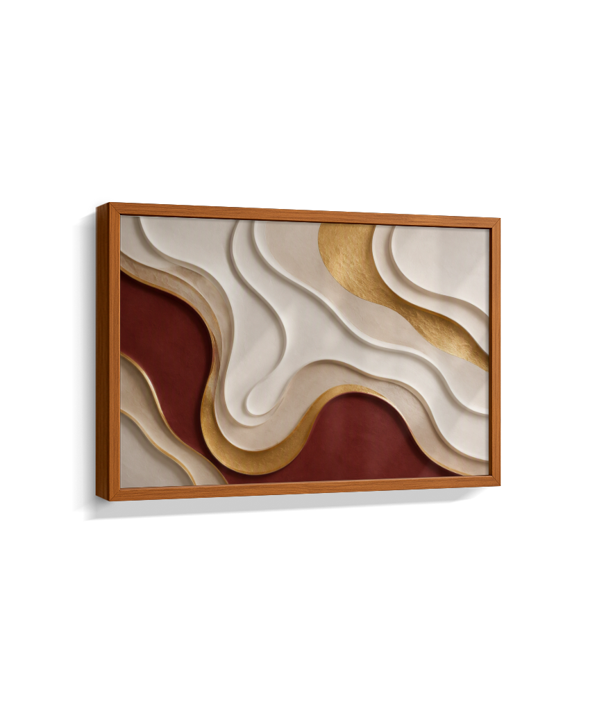 Quadro Retangular Horizontal Sinuosidade Marsala