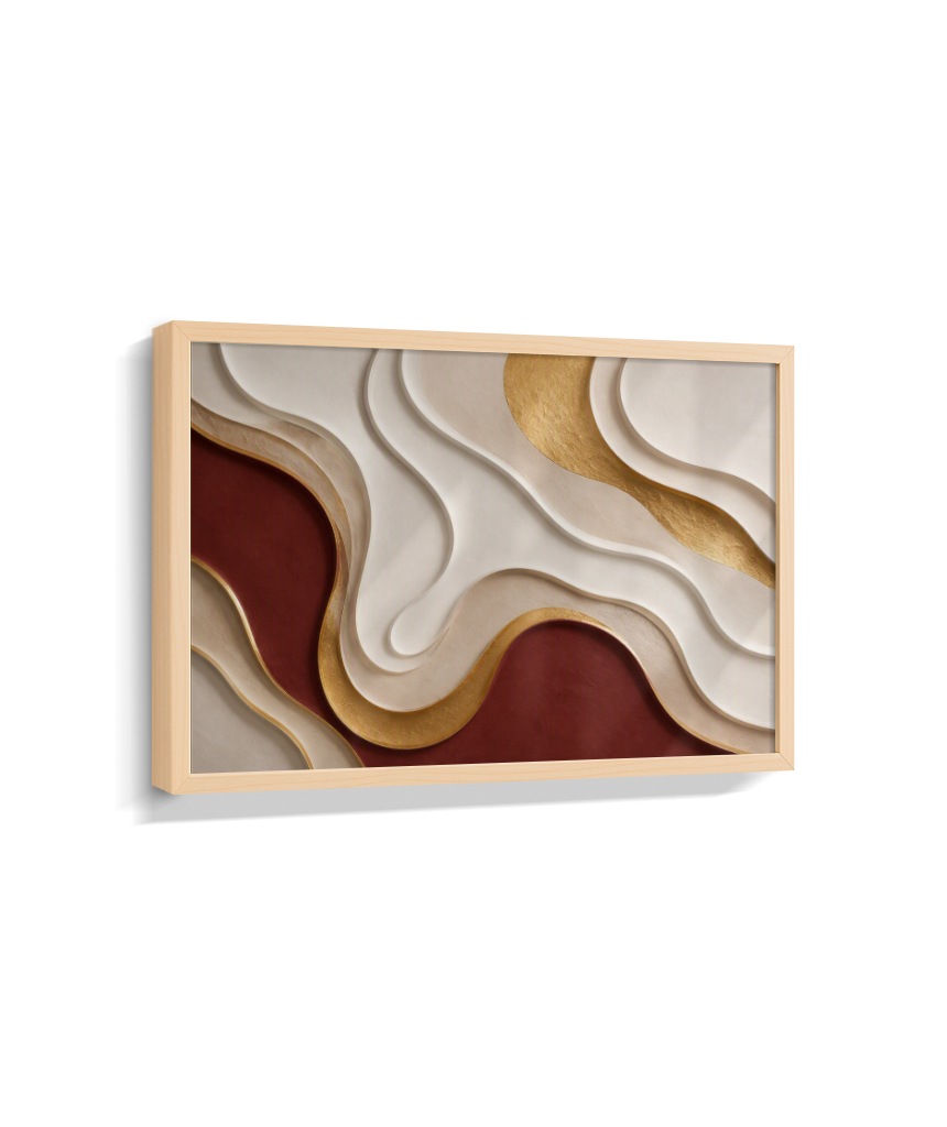 Quadro Retangular Horizontal Sinuosidade Marsala