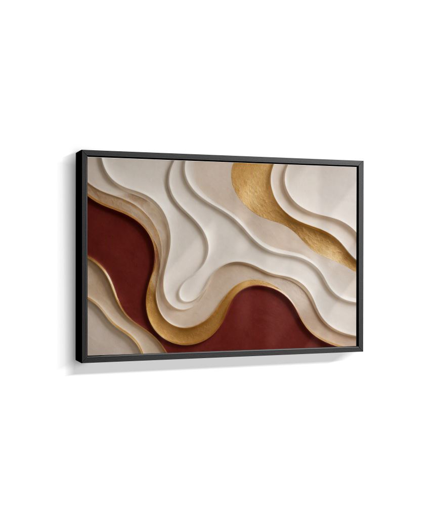 Quadro Retangular Horizontal Sinuosidade Marsala