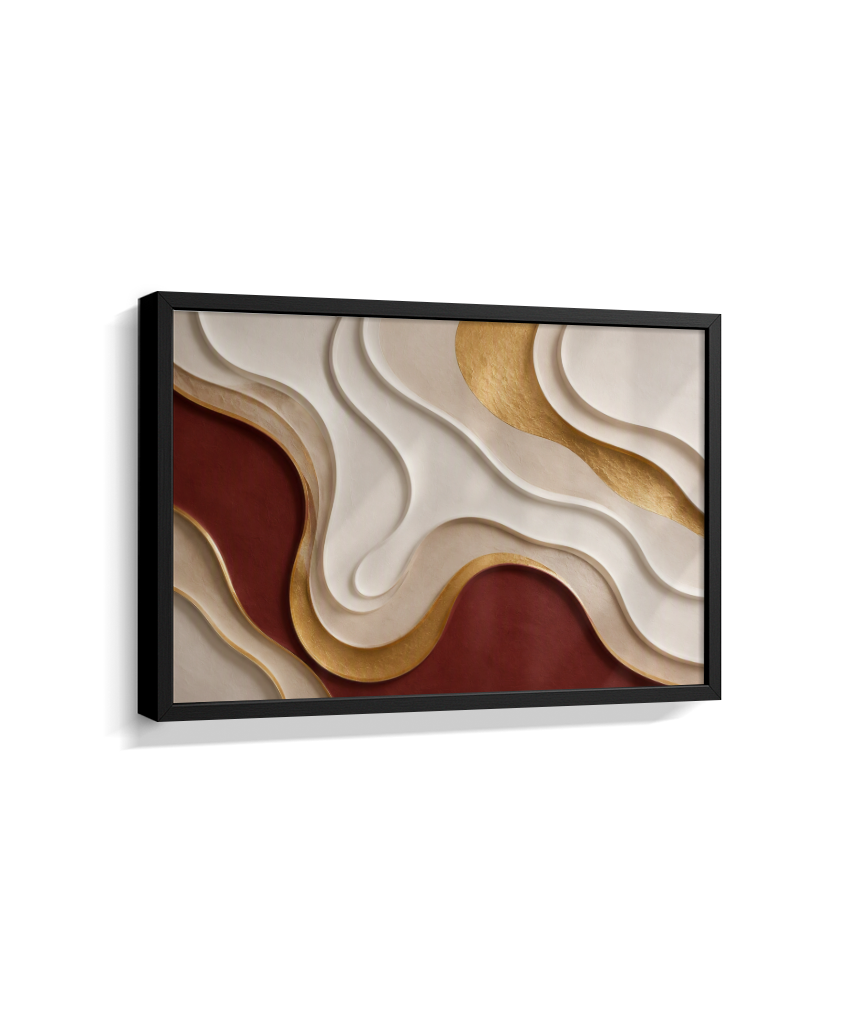 Quadro Retangular Horizontal Sinuosidade Marsala