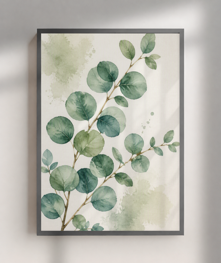 Quadro Retangular Vertical Botanical Verde