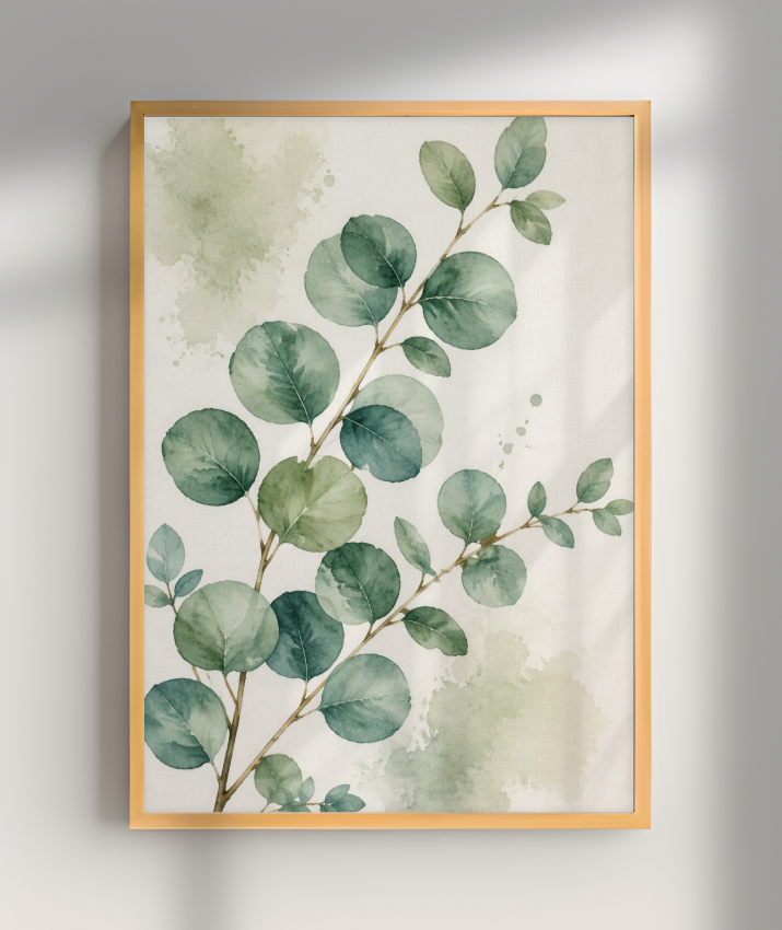 Quadro Retangular Vertical Botanical Verde