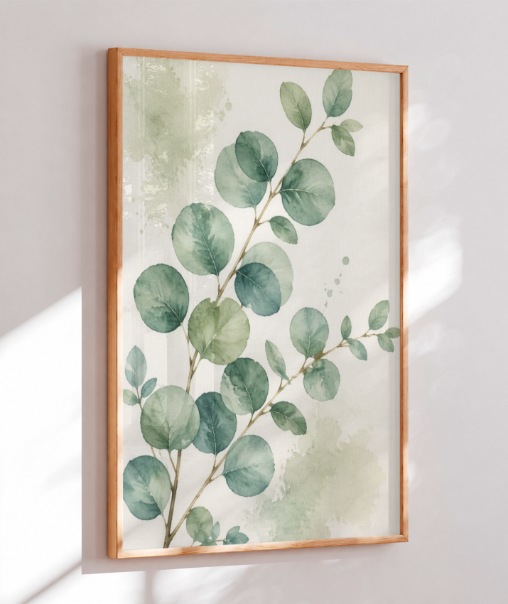 Quadro Retangular Vertical Botanical Verde