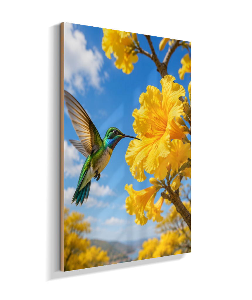 Placa Decorativa Vertical Beija-Flor