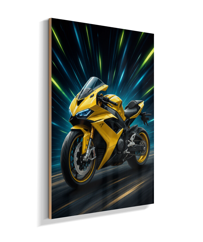 Placa Decorativa Moto Sport Yellow