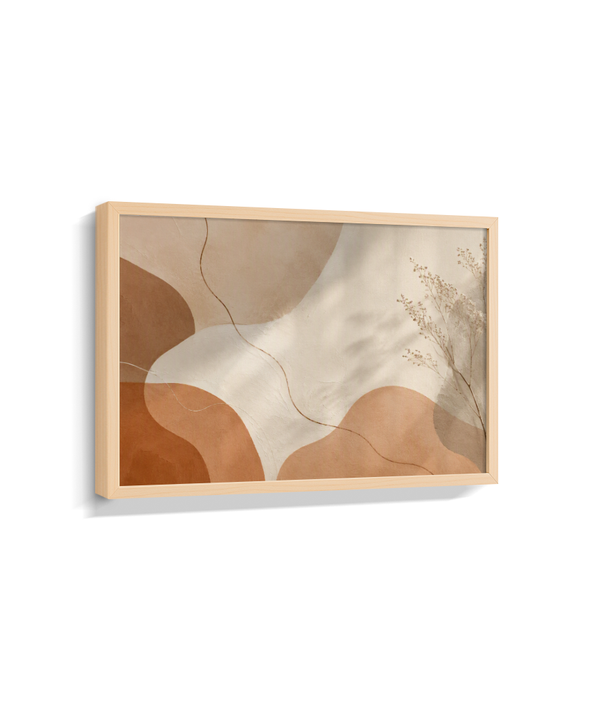 Quadro Retangular Horizontal Botânico Terracota
