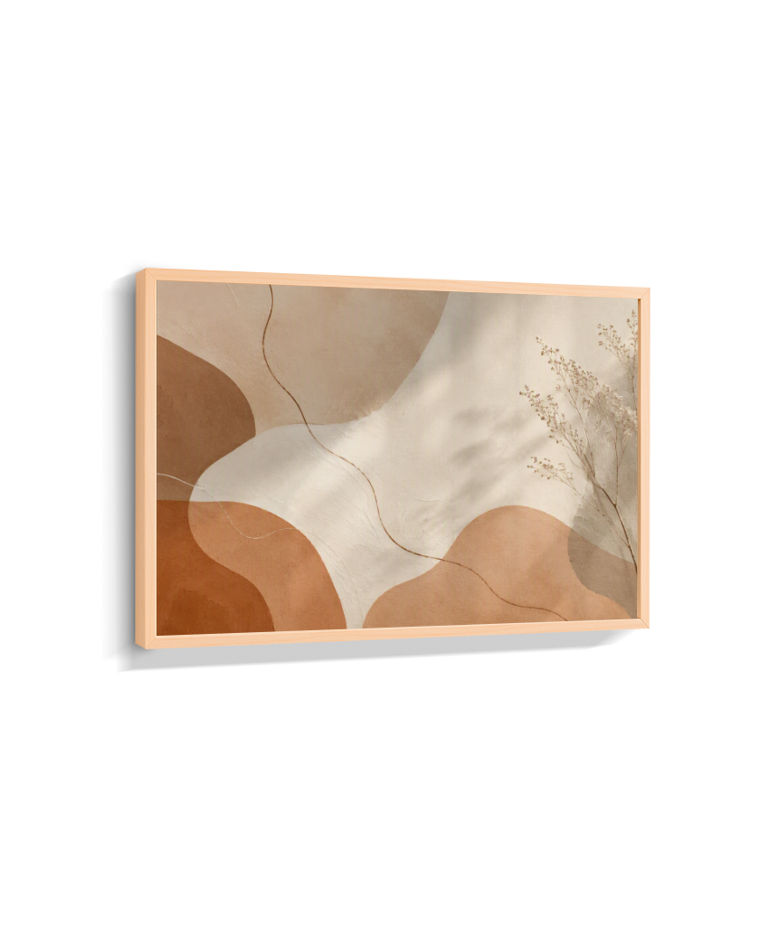 Quadro Retangular Horizontal Botânico Terracota