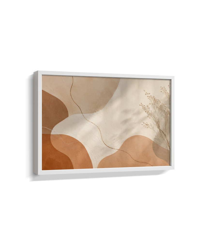 Quadro Retangular Horizontal Botânico Terracota