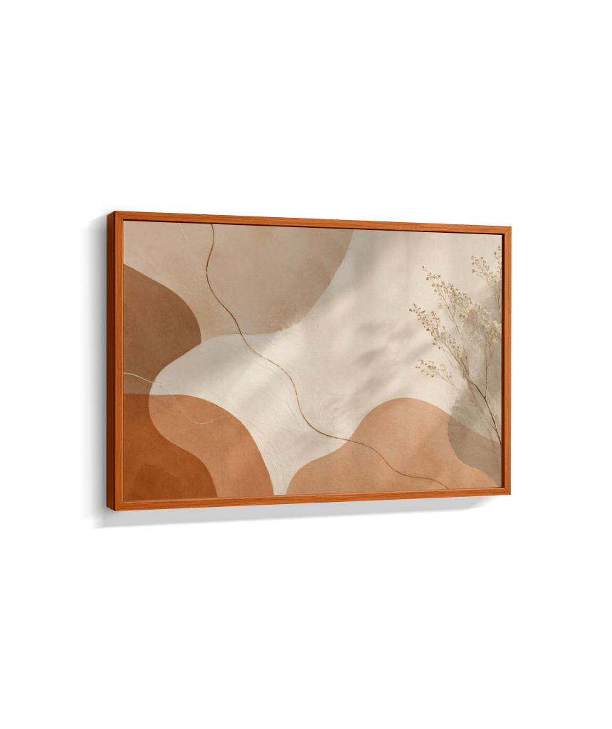 Quadro Retangular Horizontal Botânico Terracota