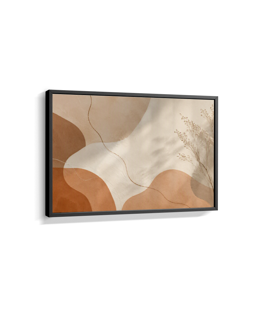 Quadro Retangular Horizontal Botânico Terracota