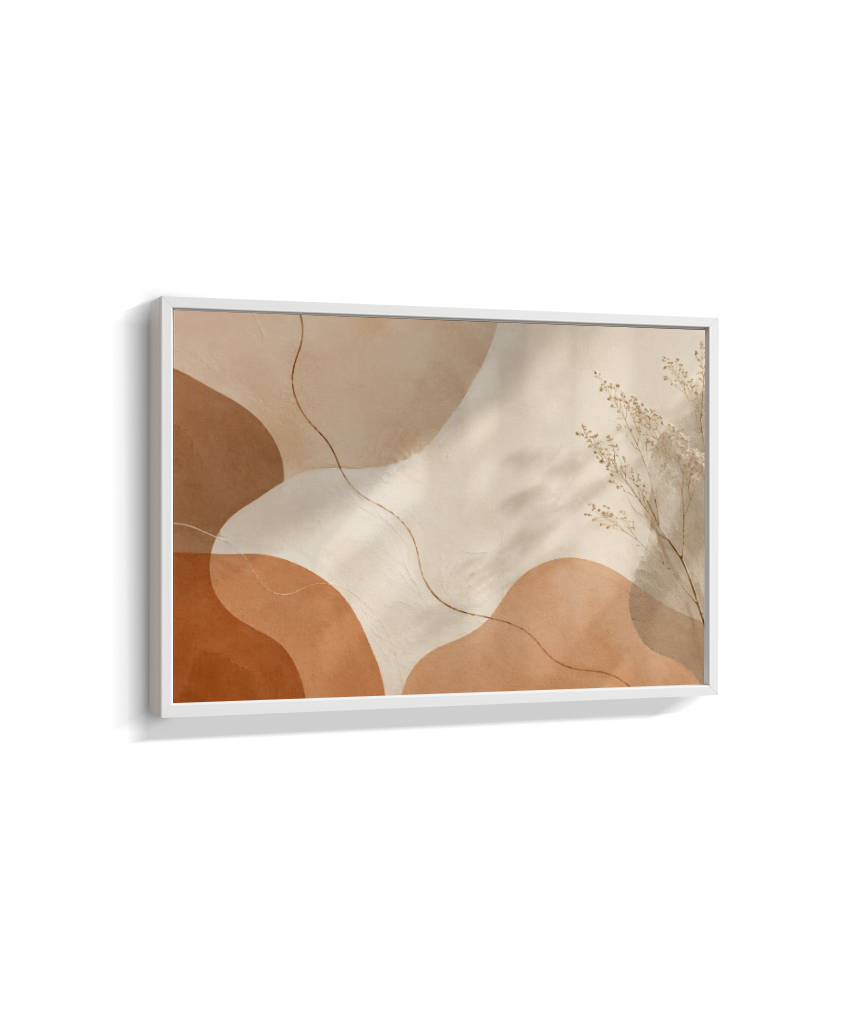 Quadro Retangular Horizontal Botânico Terracota