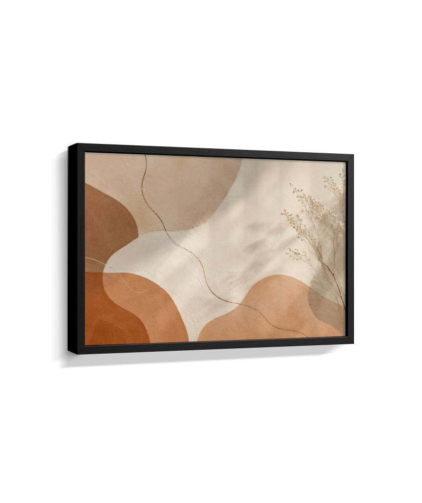 Quadro Retangular Horizontal Botânico Terracota