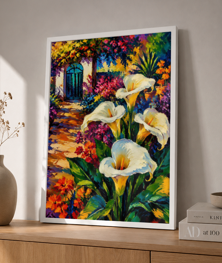 Quadro Decorativo Jardim Copos-de-Leite