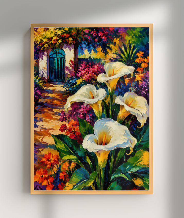 Quadro Decorativo Jardim Copos-de-Leite