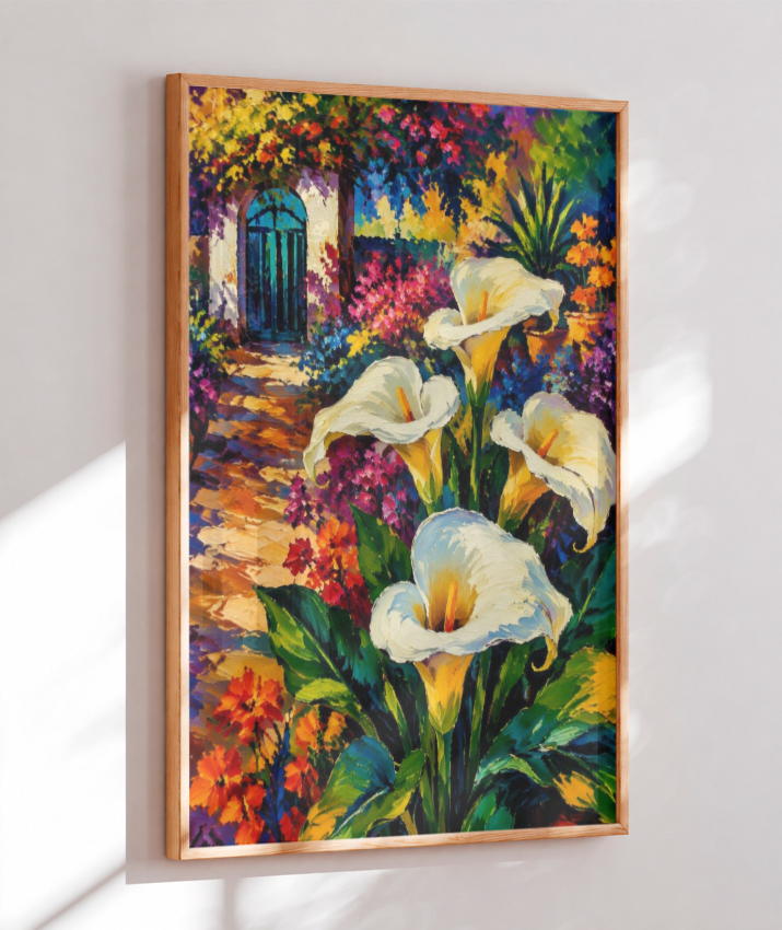 Quadro Decorativo Jardim Copos-de-Leite