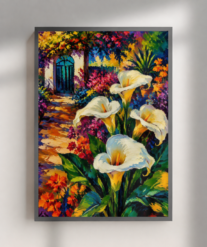 Quadro Decorativo Jardim Copos-de-Leite