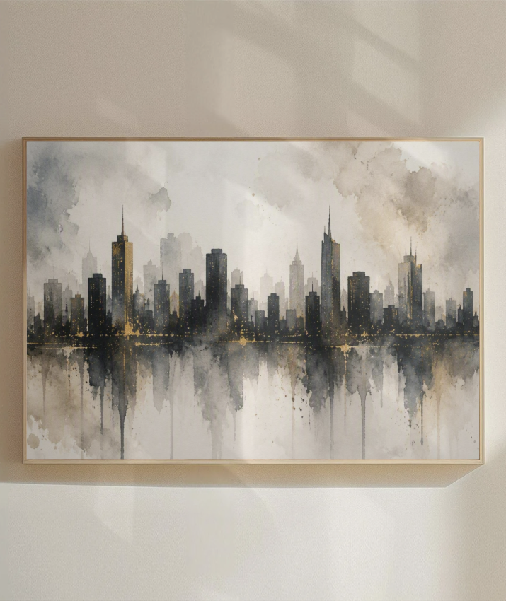 Quadro Decorativo Cidade - Silhueta