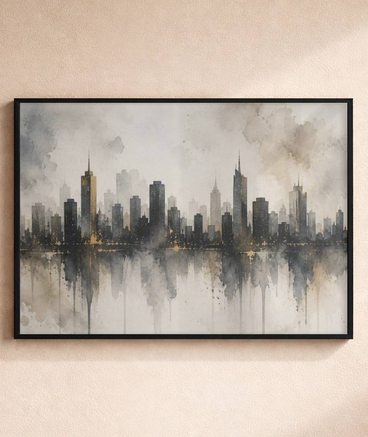 Quadro Decorativo Cidade - Silhueta