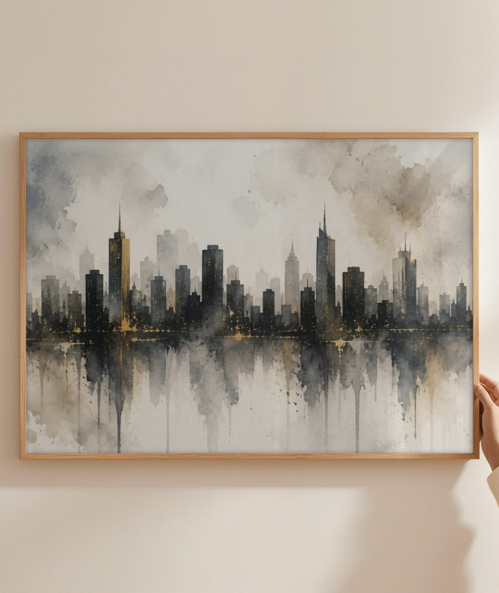 Quadro Decorativo Cidade - Silhueta