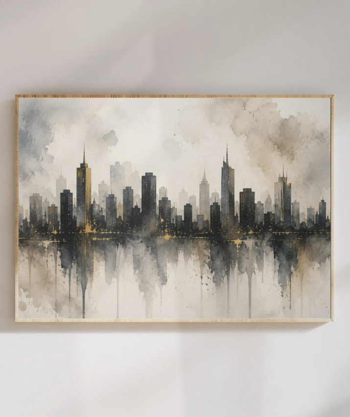 Quadro Decorativo Cidade - Silhueta
