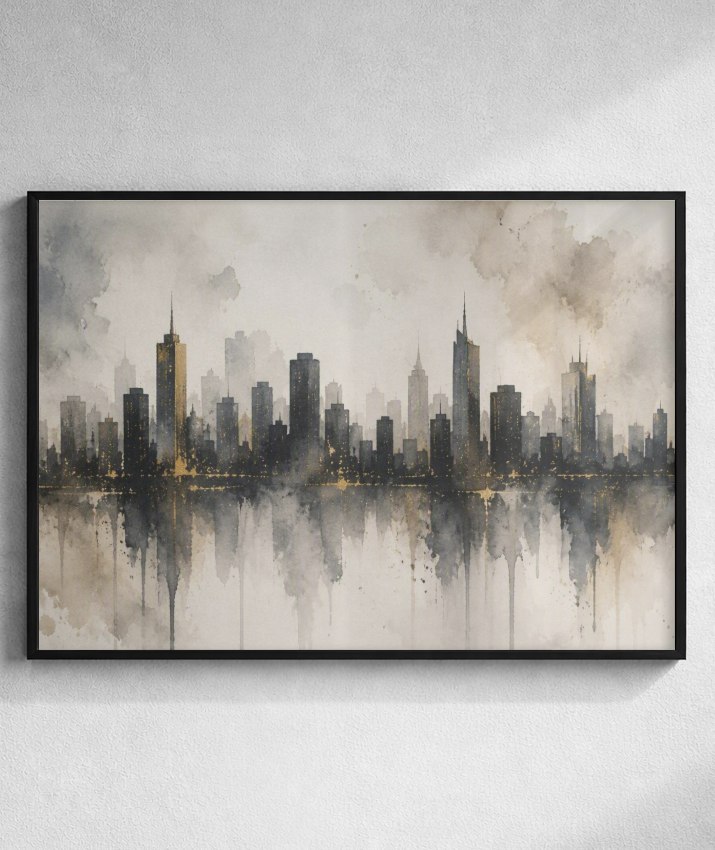 Quadro Decorativo Cidade - Silhueta