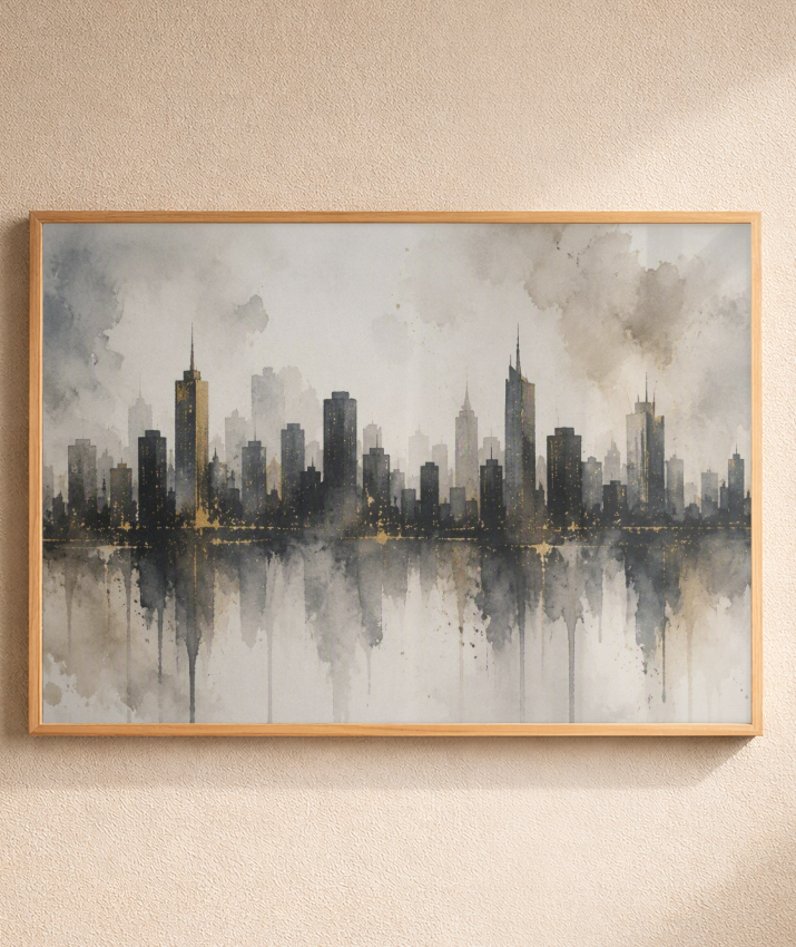 Quadro Decorativo Cidade - Silhueta
