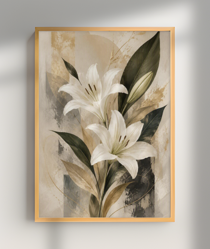 Quadro Decorativo Lírios Destac
