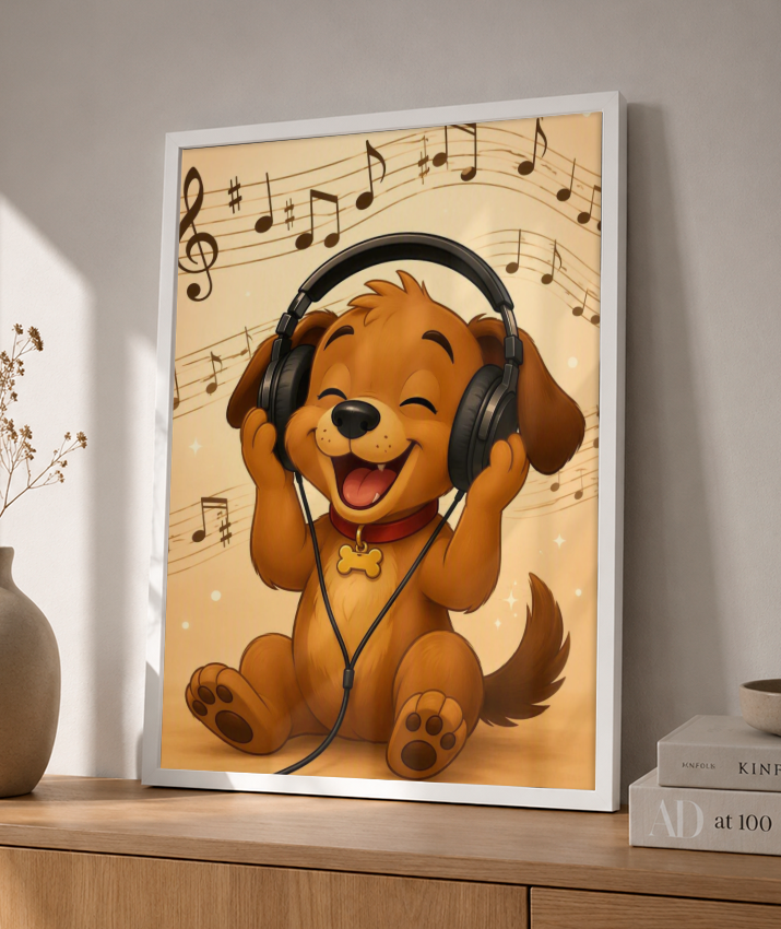 Placa Decorativa Doguinho Musical