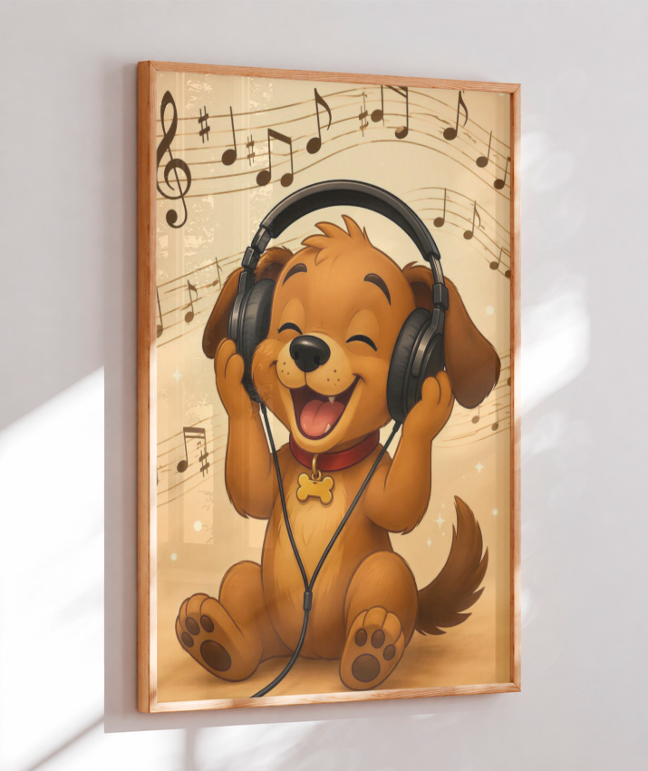 Placa Decorativa Doguinho Musical