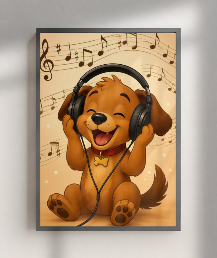 Placa Decorativa Doguinho Musical