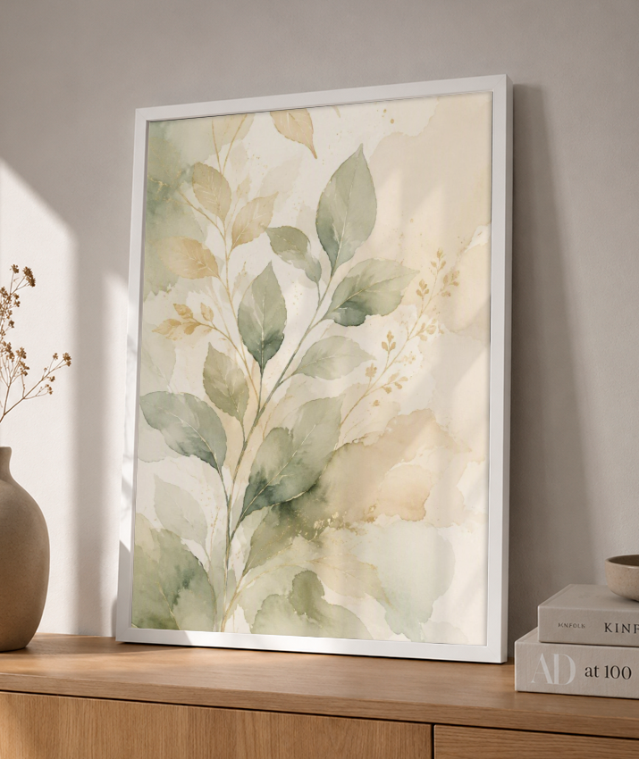 Quadro Decorativo Folhagem In Green