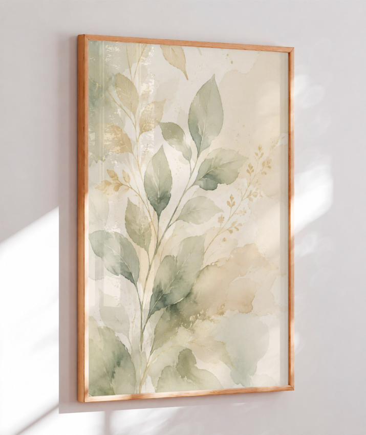 Quadro Decorativo Folhagem In Green