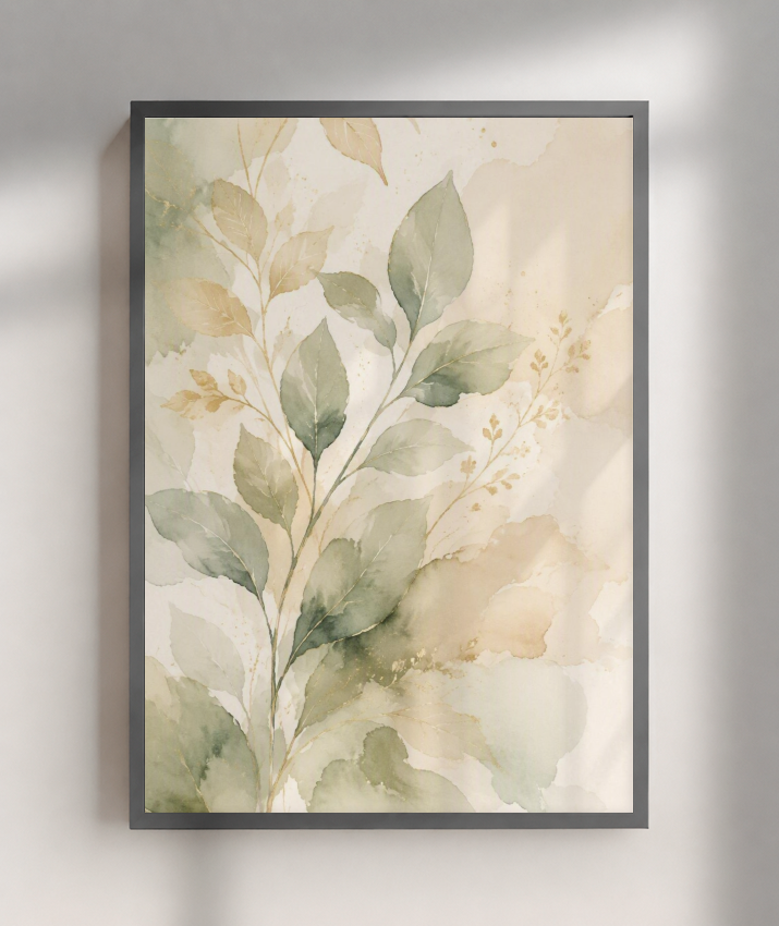 Quadro Decorativo Folhagem In Green