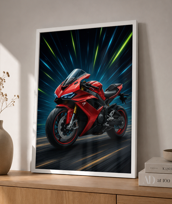 Placa Decorativa Moto Sport Red