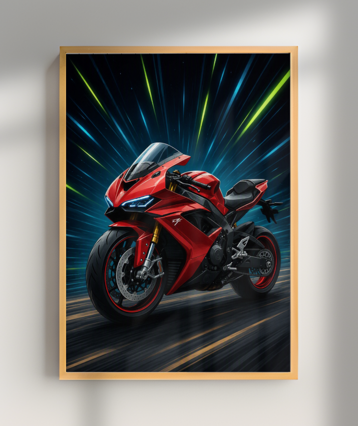 Placa Decorativa Moto Sport Red