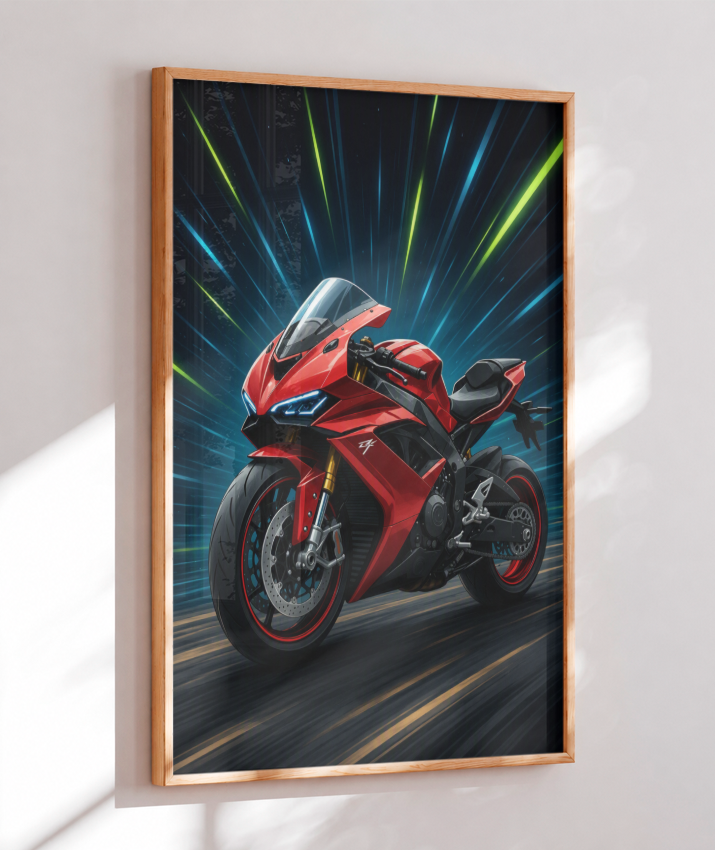Placa Decorativa Moto Sport Red