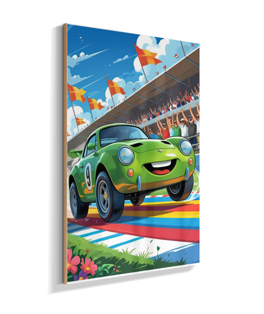 Placa Decorativa Carro Corrida Divertida