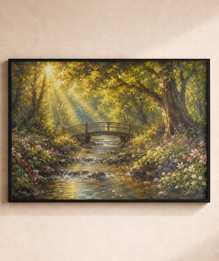 Quadro Retangular Horizontal a Ponte no Bosque
