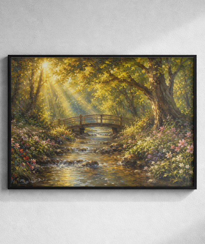 Quadro Retangular Horizontal a Ponte no Bosque