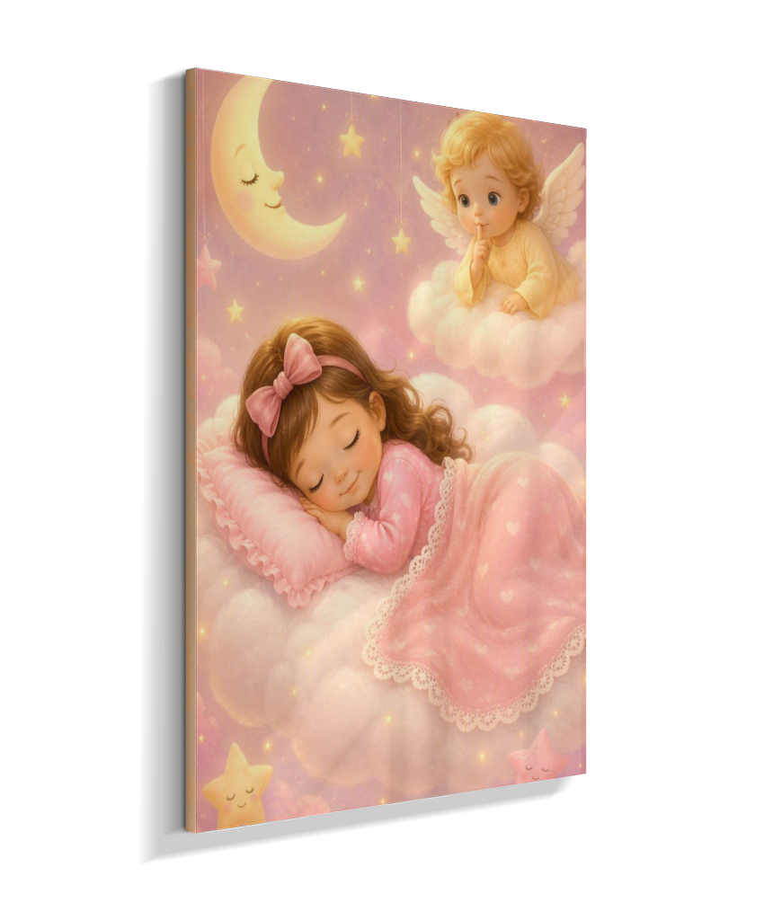 Placa Decorativa Infantil Anjinho da Guarda - Menina