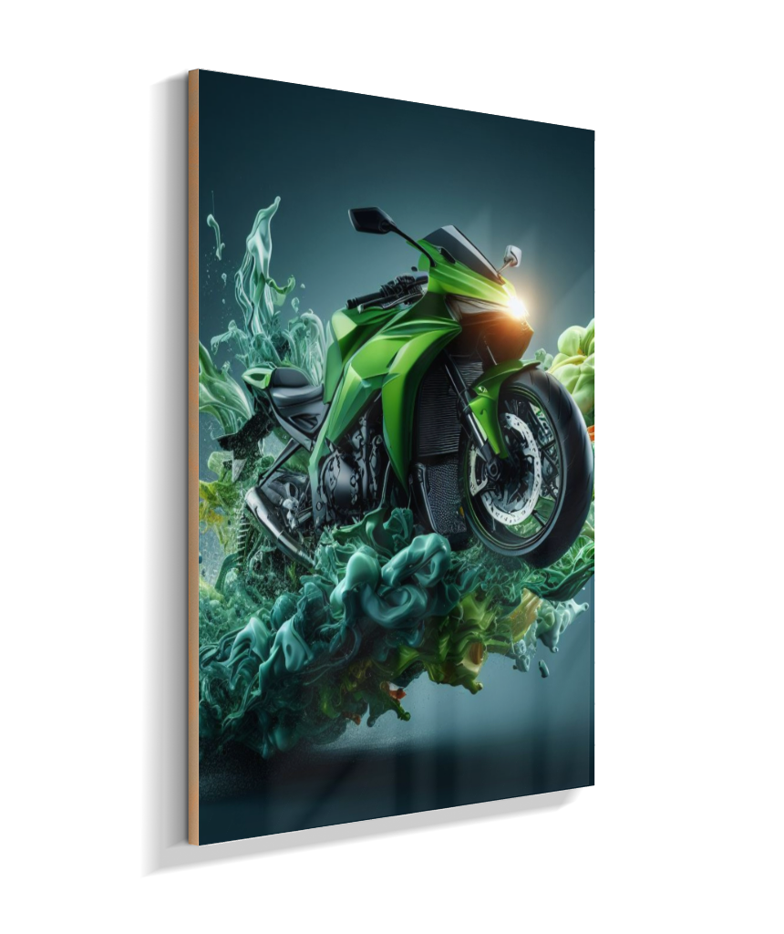 Placa Decorativa Gran Moto Verde