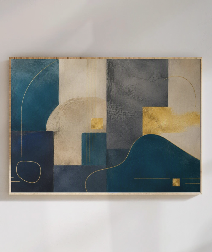 Quadro Decorativo Abstrato Ton Azul