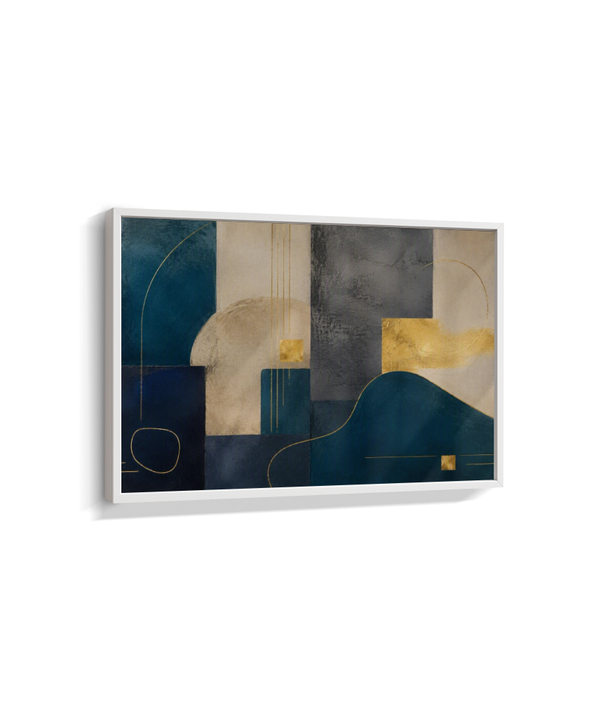Quadro Decorativo Abstrato Ton Azul